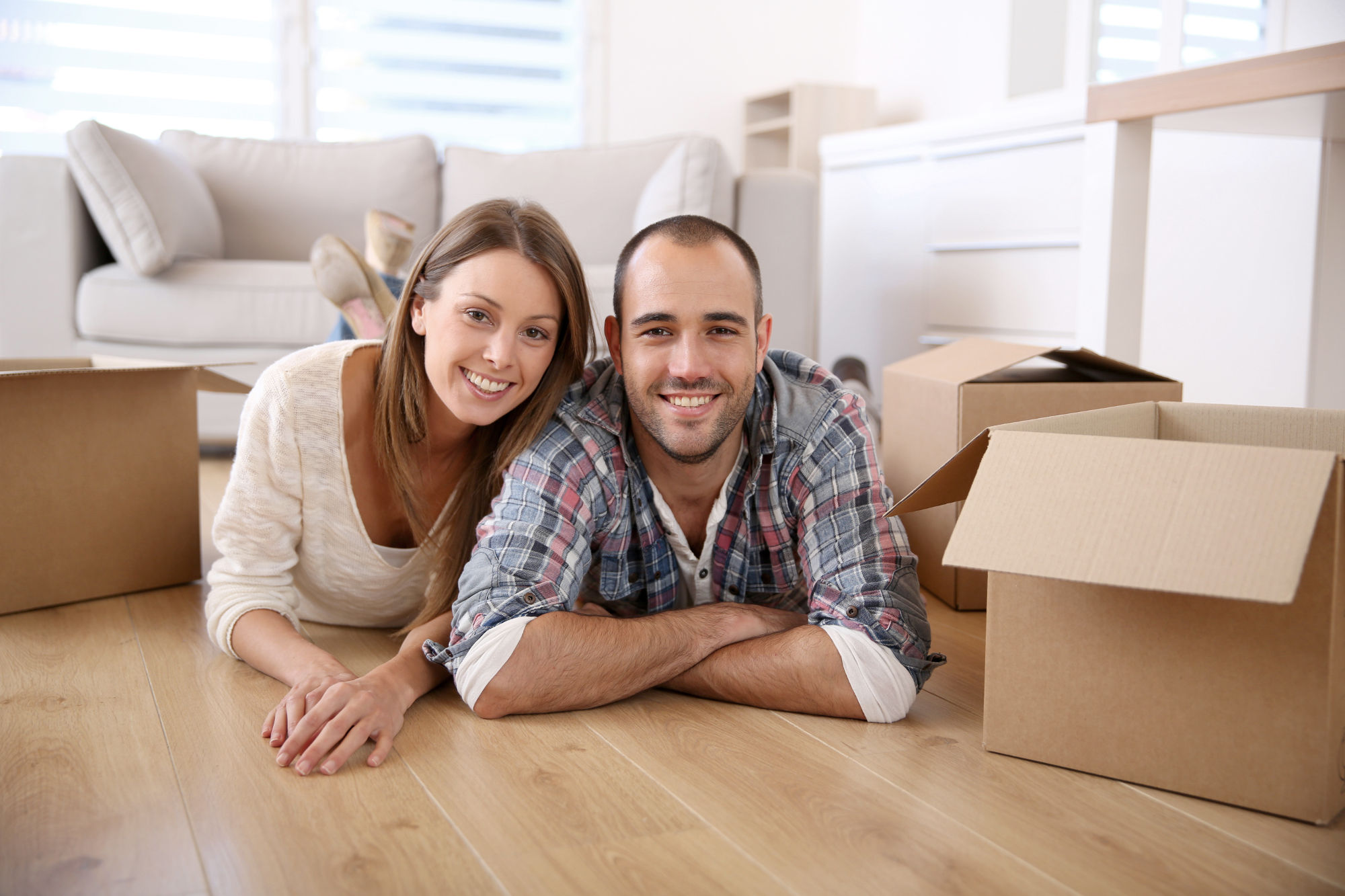 Couple moving into their new home